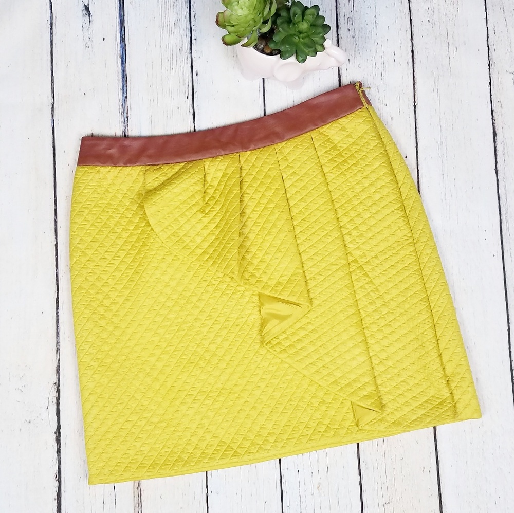 Anthro HD In Paris Tulip Petal Yellow Skirt SZ 6
